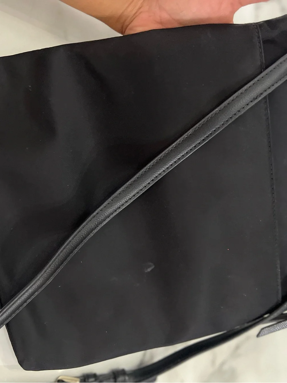 kate spade black nylon crossbody with gold hardware